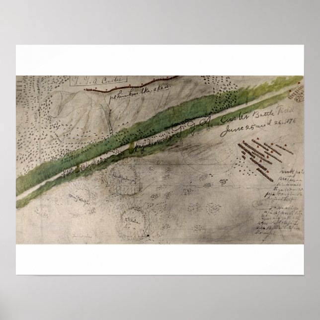 Affiches Carte topographique du champ de bataille du Litt (Devant)