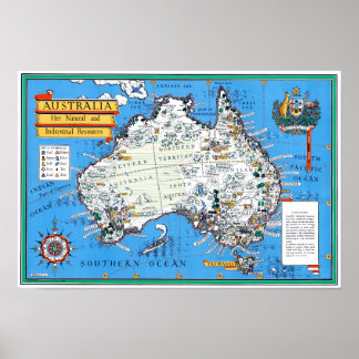 Affiches Carte touristique australienne
