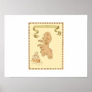 Affiches Carte Treasure Island Tall Ship