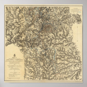 Affiches Carte V illustrant les opérations militaires