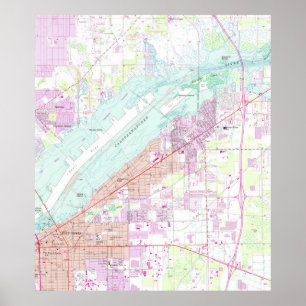 Affiches Carte vintage de Fort Myers Floride (1958)