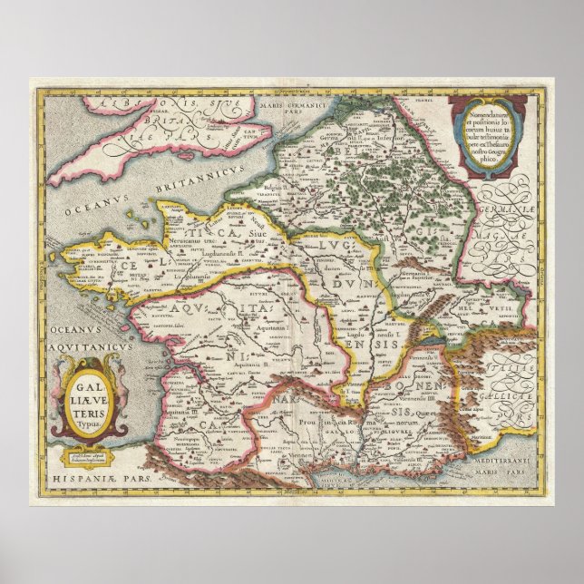 Affiches Carte vintage de France (1657) (Devant)