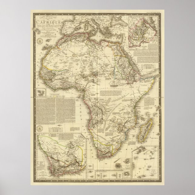 Affiches Carte vintage de l'Afrique (1828) (Devant)