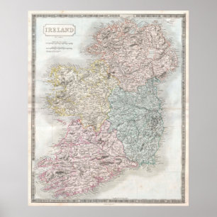 Affiches Carte vintage de l'Irlande