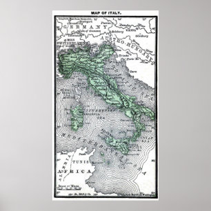 Affiches Carte vintage de l'Italie