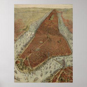Affiches Carte vintage de New York (1879) 2