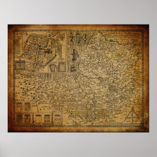Affiches Carte vintage de Somerset Wessex Angleterre UK 161