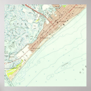 Affiches Carte vintage de Wildwood NJ (1955)