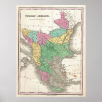 Carte vintage des Balkans (1827)