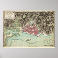 Carte vintage du Casquette haïtien Haïti (1786)