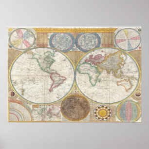 Affiches Carte vintage du monde