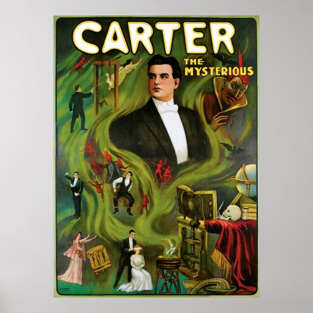 Affiches Carter The Mysterious ~ Vintage Magic Act (Devant)