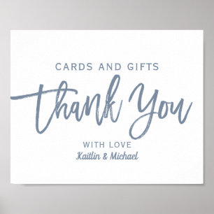 Affiches Cartes & Cadeaux de Mariage 8x10 Typographie Ble