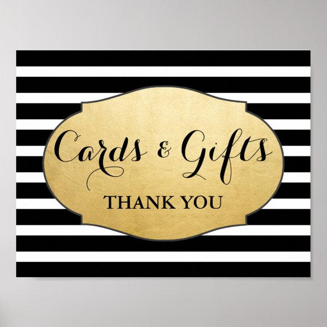Affiches Cartes Cadeaux Mariage Signal Faux Gold Foil Strip (Devant)