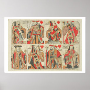 Affiches Cartes de jeu non coupées, fin du 18ème siècle