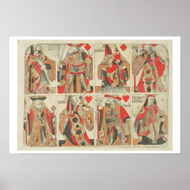 Affiches Cartes de jeu non découpées, fin 18ème siècle (Devant)