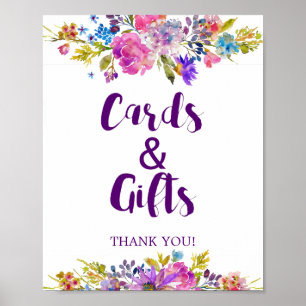 Affiches Cartes et Cadeaux de Jardin Pourpre Prune Panneau