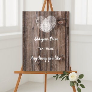 Affiches cartes et cadeaux mariage panneau bois rustique