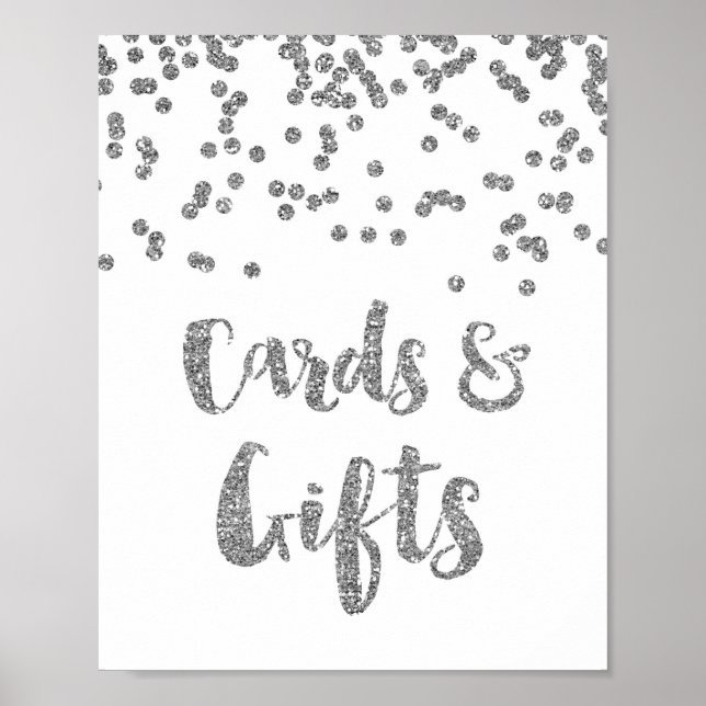 Affiches Cartes et Cadeaux Panneau de Mariage Confettis Arg (Devant)