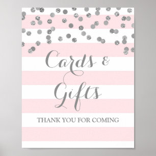 Affiches Cartes et cadeaux Signe Bleu Grilles Argent Confet