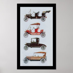 Affiches CARTES RETRO, noir blanc rouge