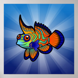 Affiches Cartoon Mandarin / Dragonet Fish