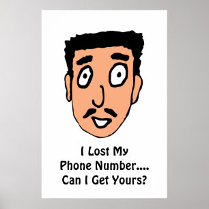 Affiches Cartoon Mauvais ramassage ligne Slimy Mustache Guy