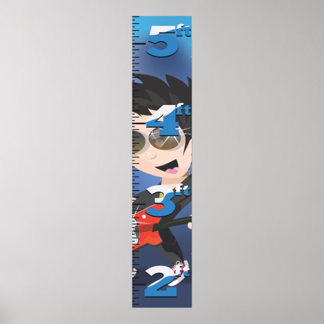 Affiches Cartoon Rock Star Growth chart. (Devant)