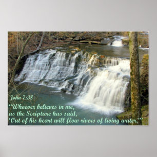 Affiches Cascade avec John 7:38