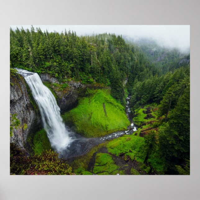 Affiches Cascade dans le vert (Devant)