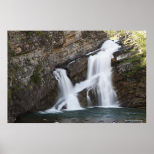 Affiches Cascades Sortant D'Une Falaise Rocheuse