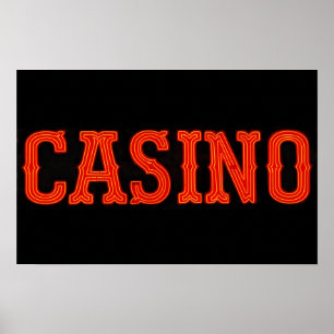 Affiches Casino en rouge au néon