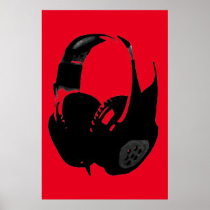 Affiches Casque Black Red Pop Art