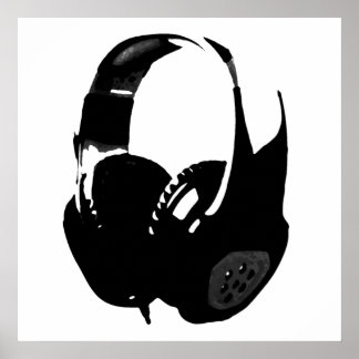 Affiches Casque Black White Pop Art