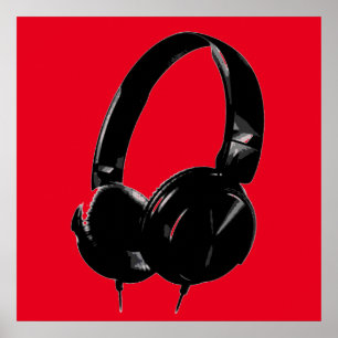 Affiches Casque style pop Art noir