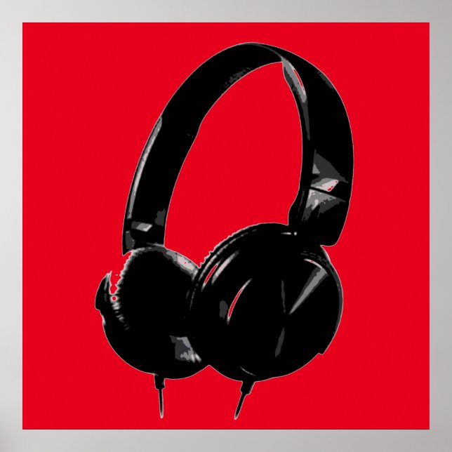Affiches Casque style pop Art noir (Devant)
