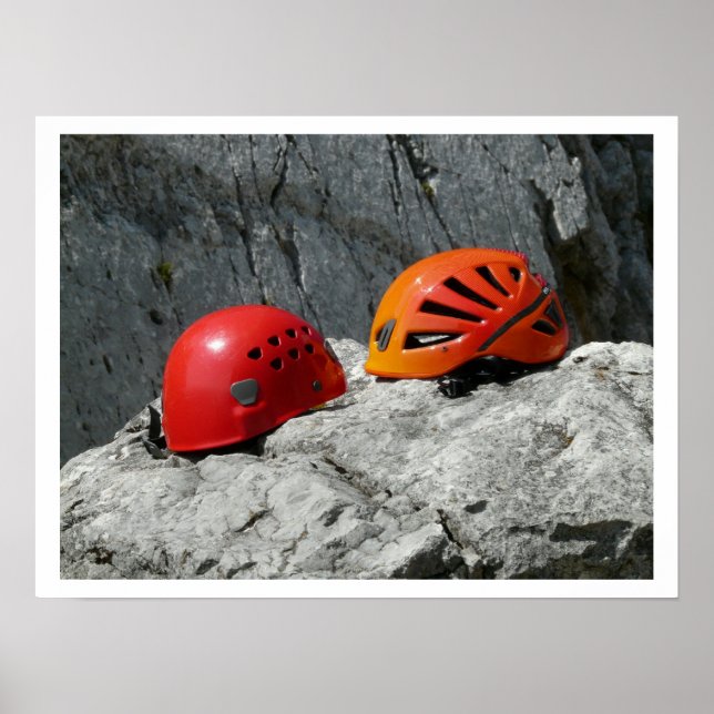 Affiches Casques d'Escalade sur rochers (Devant)