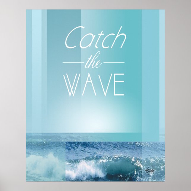 Affiches CATCH THE WAVE | ocean blue (Devant)