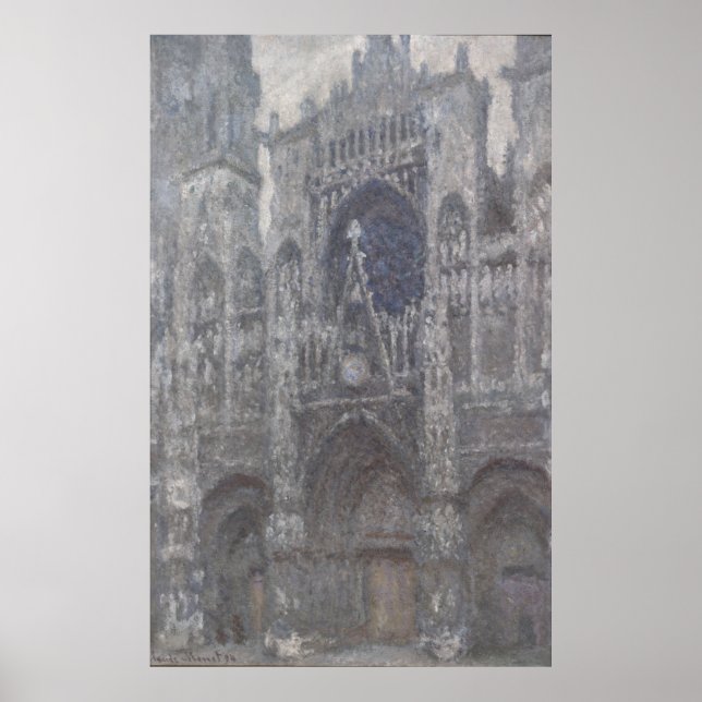 Affiches Cathedral in Rouen Portal Grey Weather by Monet (Devant)