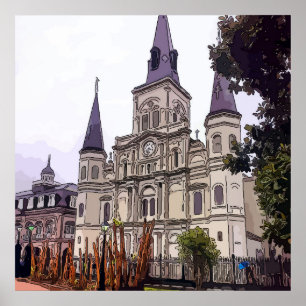 Affiches Cathédrale de la Nouvelle-Orléans hiver