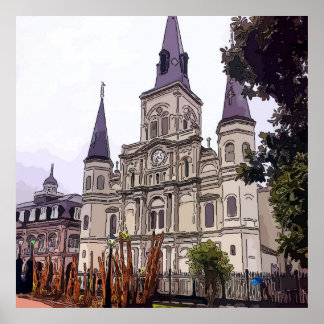 Affiches Cathédrale de la Nouvelle-Orléans hiver