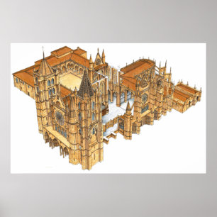 Affiches Cathédrale de Léon. Espagne