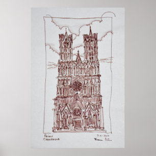 Affiches Cathédrale de Reims Région Champagne, France