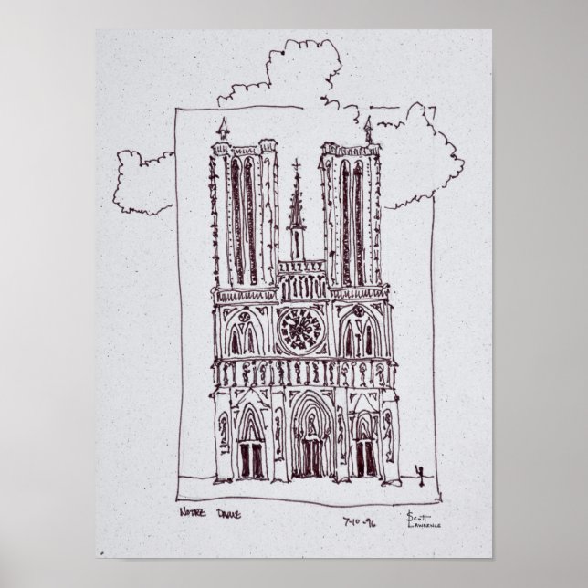 Affiches Cathédrale Notre-Dame de Paris | Île de la Cité (Devant)