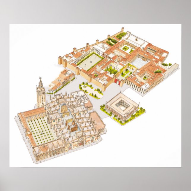 Affiches Cathédrale Reales Alcazares Archivo de Indias. (Devant)