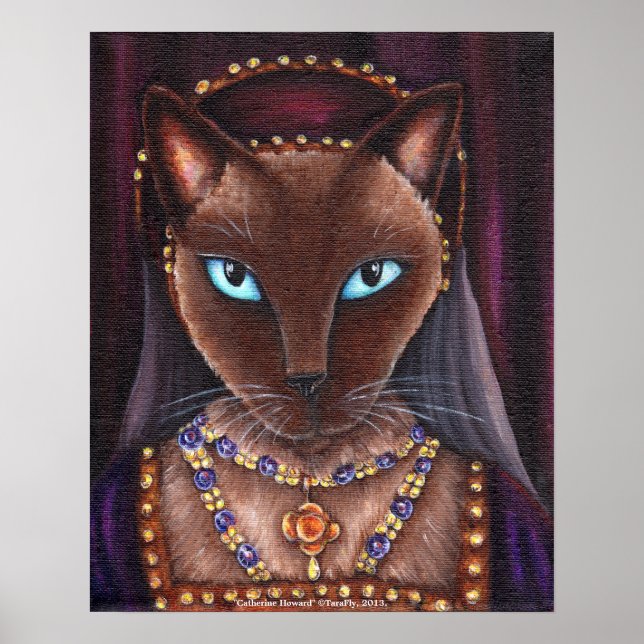 Affiches Catherine Howard Cat Art King Henry VIII Tudors (Devant)