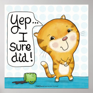 Affiches Cattitude - Cat déverse café