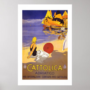 Affiches Cattolica Italie Vintage voyage