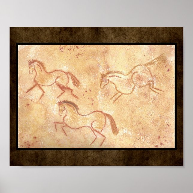 Affiches Cave Drawing Painting of Horses (Devant)