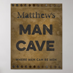 Affiches Caverne en bois d'homme personnalisée